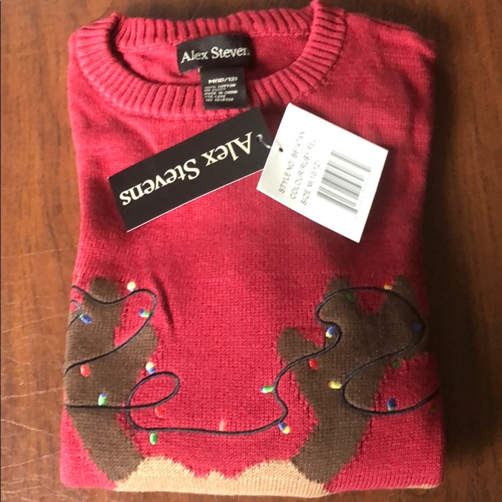 Alex Stevens Ruby Red Reindeer Sweater